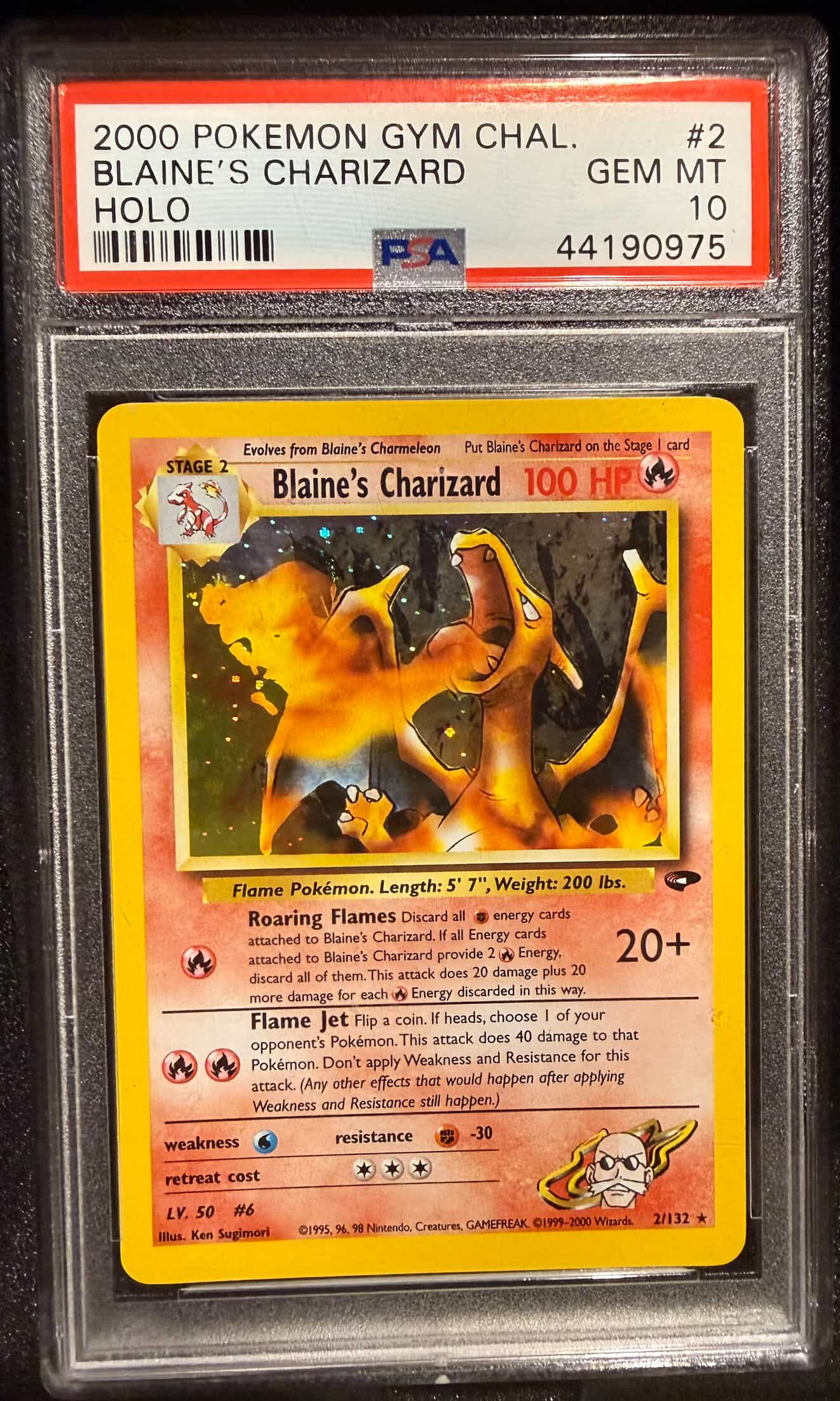 2000 POKEMON GYM CHALLENGE #2 BLAINE'S CHARIZARD HOLO - Front